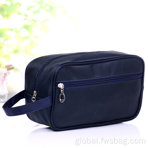 Mens Leather Cosmetic Bag Water-resistant Material Toiletry Case Cosmetic Bag Factory